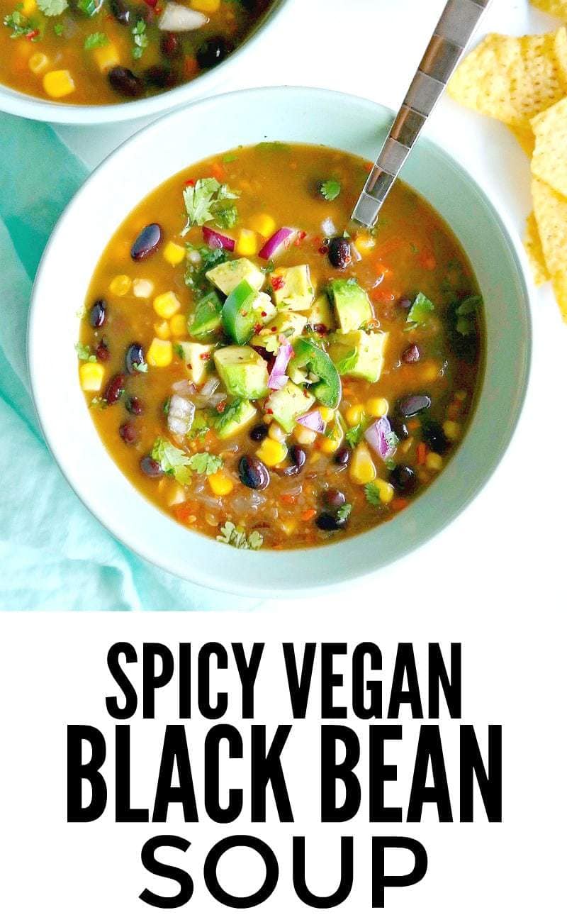 Spicy Vegan Black Bean Soup - The Glowing Fridge