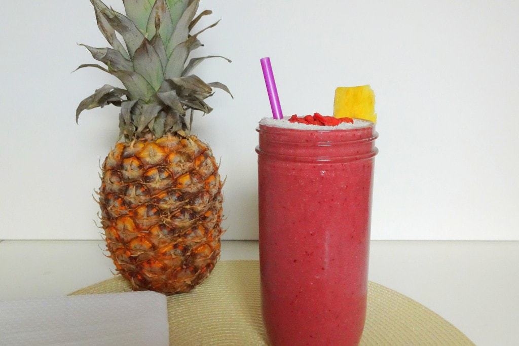 Cherry Pink Dreamsicle Smoothie. Raw, Vegan. From theglowingfridge.com