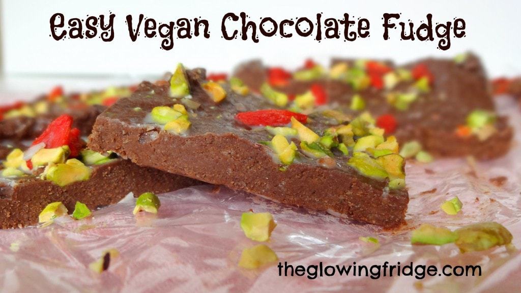 Easy Vegan Chocolate Fudge - from theglowingfridge.com