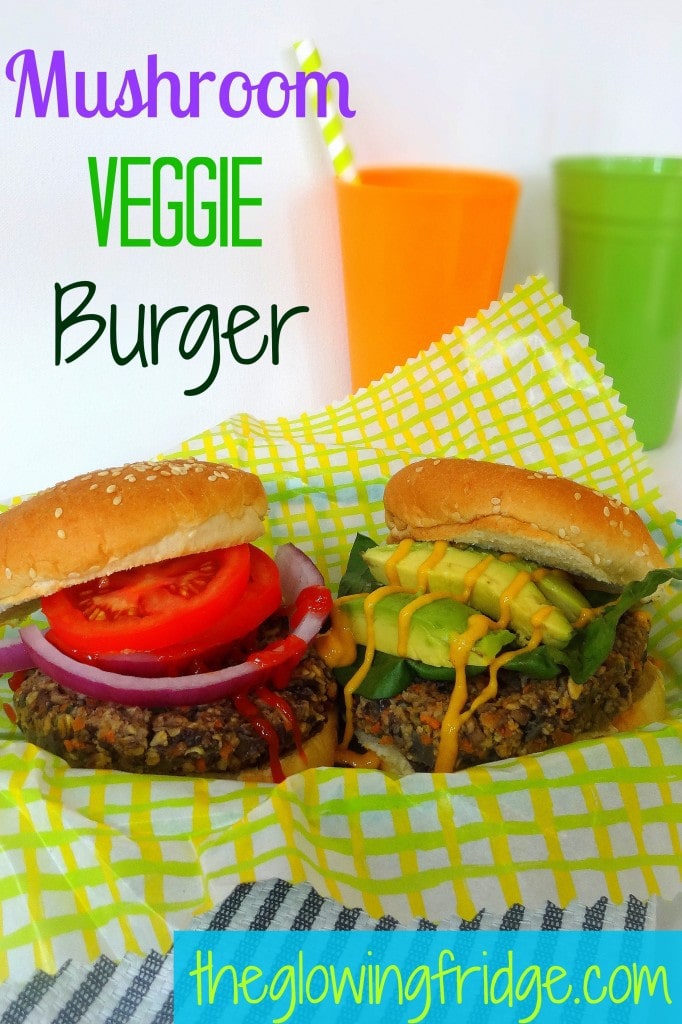 Mushroom Veggie Burger - Vegan - theglowingfridge.com