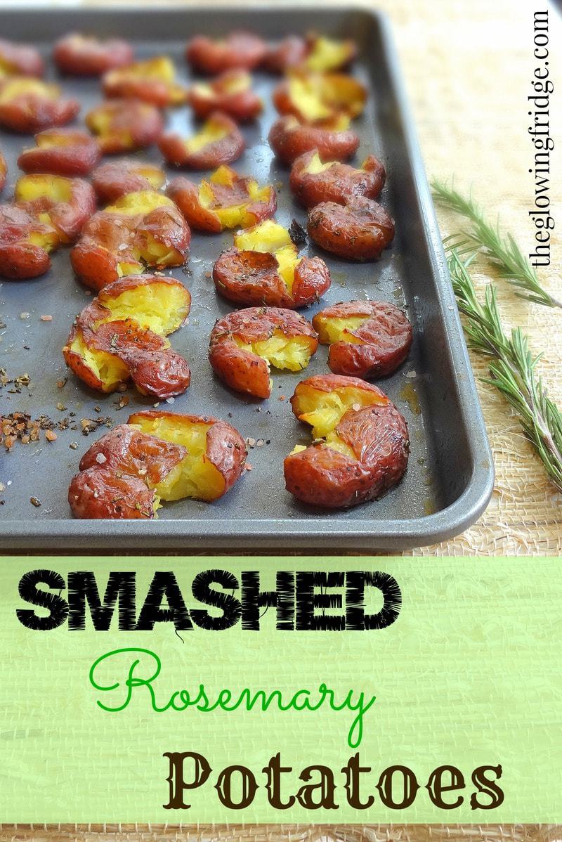 Smashed Rosemary Potatoes - Roasted, Crispy and Delightful - from TheGlowingFridge
