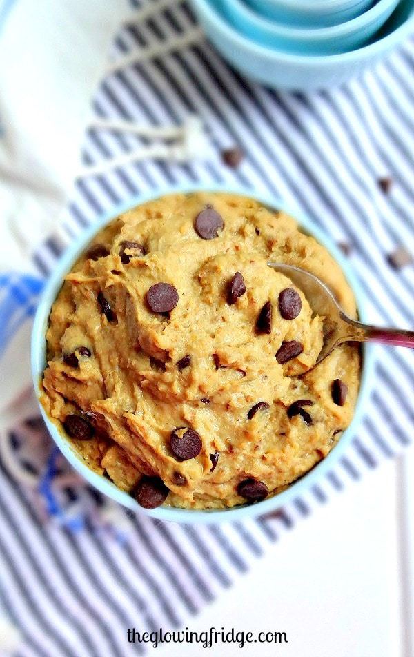 Healthy Cookie Dough Dip - vegan, nut-free, gluten free and tastes like the real deal!