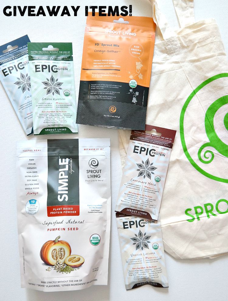 Sprout Living Giveaway Items
