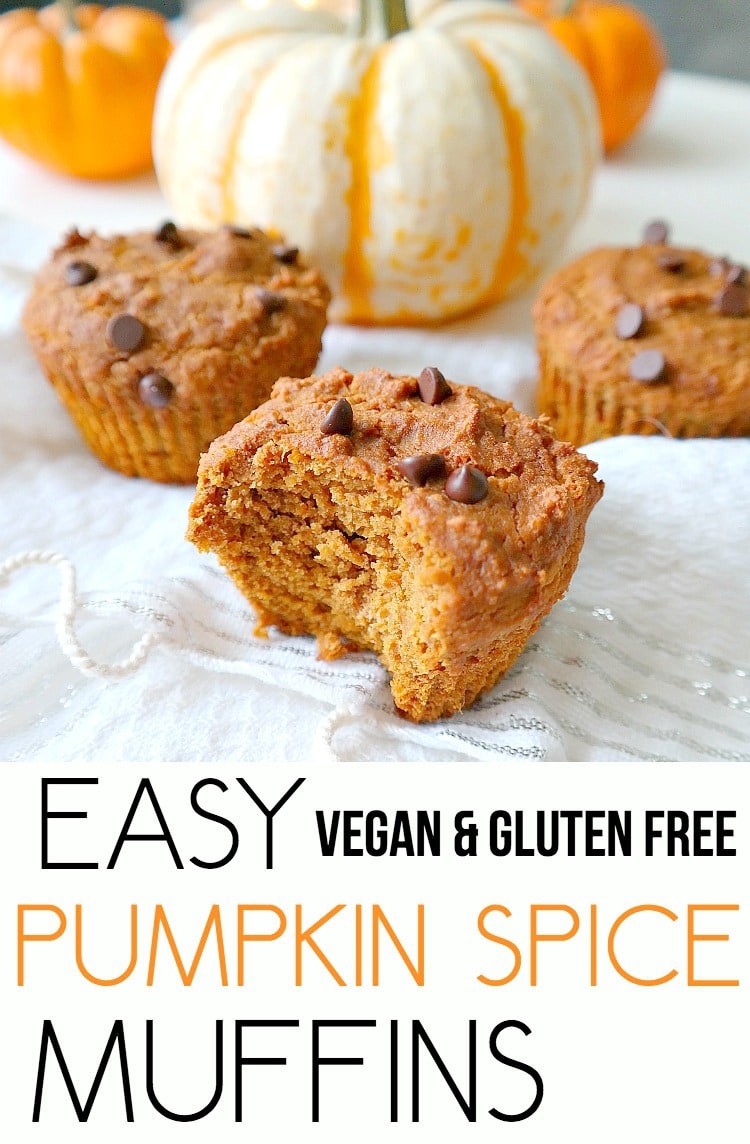 Easy Pumpkin Spice Muffins. Vegan, Gluten Free, Oil Free, Nut Free and Low Fat!! The most flavorful, sweetly spiced, pumpkin muffins. Healthy, simple to make and SO GOOD. From The Glowing Fridge.