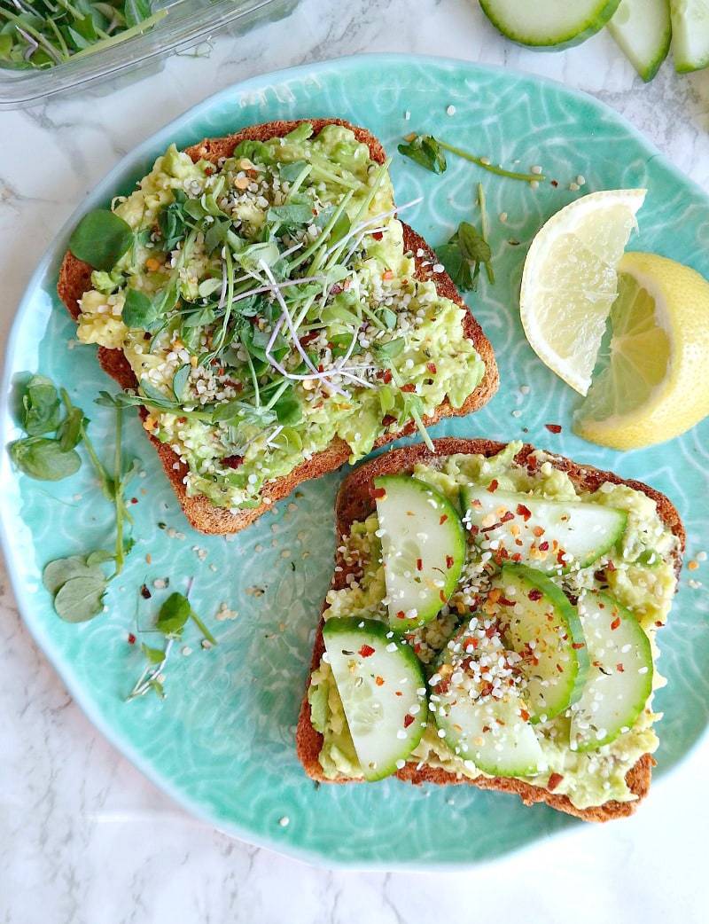The easiest, dreamiest, toastiest 'Avocado Toast'. For a super quick, less than 5 minutes healthy vegan breakfast or snack. So nourishing and delicious with lots of topping/combination ideas! Keep it simple or make it fancy. #vegan #avocado #toast