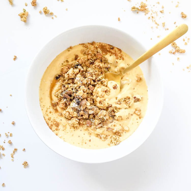 What I Ate: 9 Plant Based Breakfast Ideas. Pumpkin Pie Yogurt Bowl