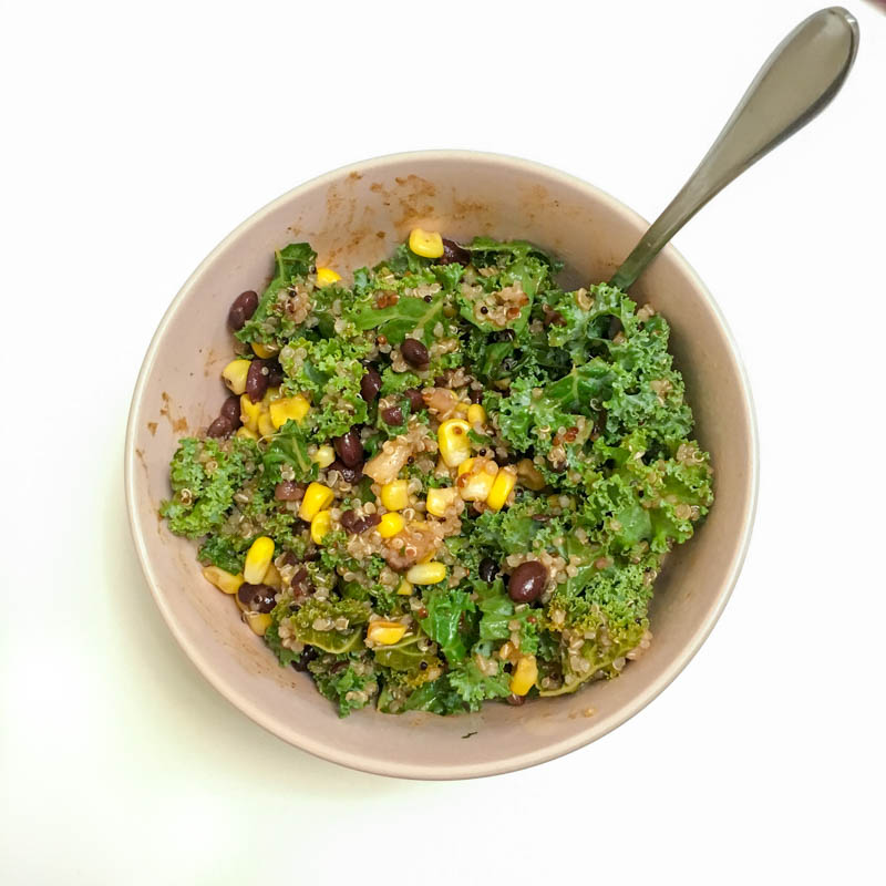 Spicy Kale and Quinoa Black Bean Salad