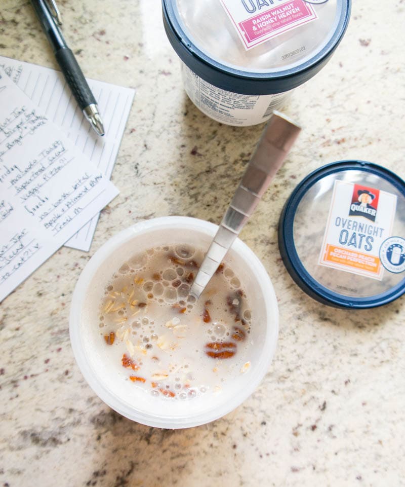 Grocery Shopping & Meal Planning Routine. I love to meal prep the new @Quaker Overnight Oats the night before a super busy morning! #QuakerOvernightOats #ad #vegan #mealprep