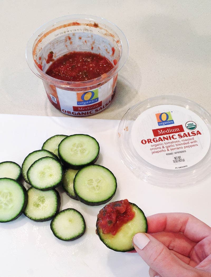 Best Healthy Snack ever... Cucumbers and Salsa!