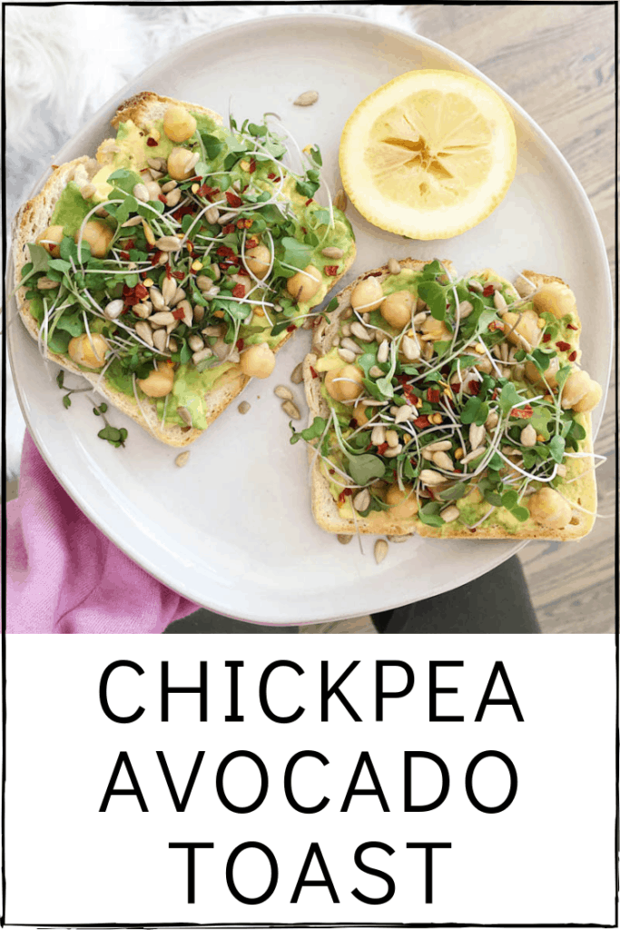 Chickpea Avocado Toast. Easy vegan lunch idea. Can be made gluten free. #vegan #lunch #idea